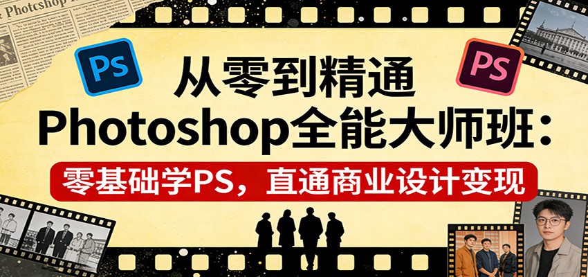 从零到精通Photoshop全能大师班：零基础学PS，直通商业设计变现-百盟网