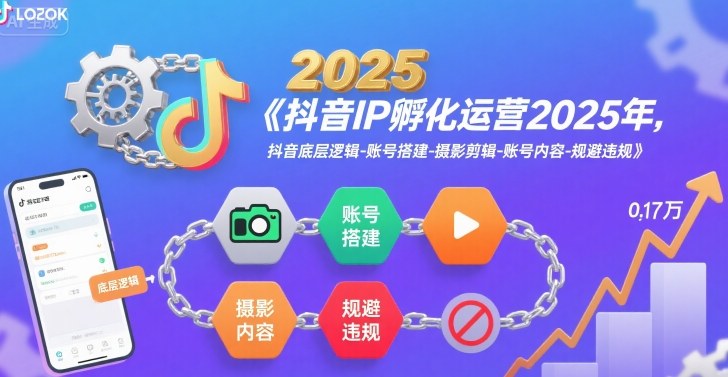 抖音IP孵化运营2025年，抖音底层逻辑-账号搭建-摄影剪辑-账号内容-规避违规-有量联盟