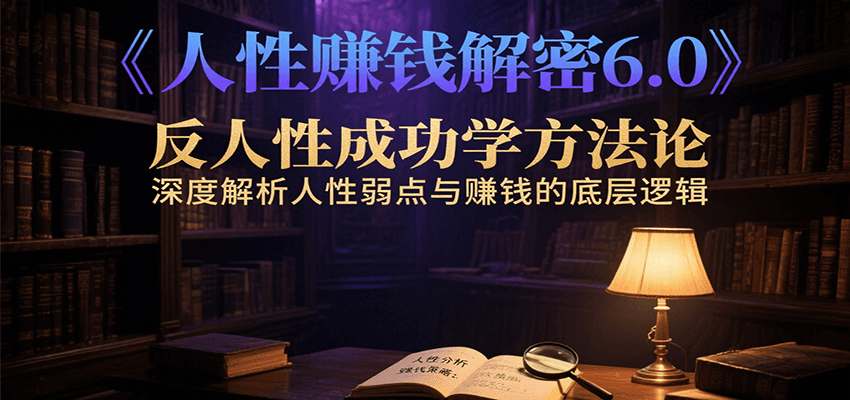 人性赚钱解密6.0，反人性成功学方法论，深度解析人性弱点与赚钱的底层逻辑-百盟网