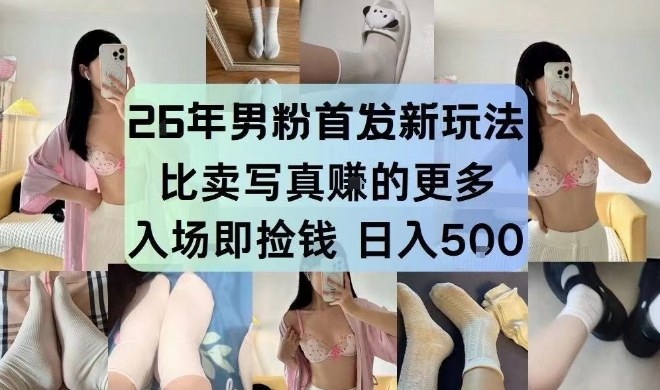 26年男粉首发最新3.0玩法，独此一家，比卖写真賺的更多，入场即捡钱，日入5张【揭秘】-百盟网