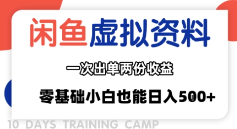 闲鱼虚拟资料新变现玩法，信息差项目，一次出单两份收益，无需囤货，可批量矩阵，零基础小白也能日入多张-百盟网