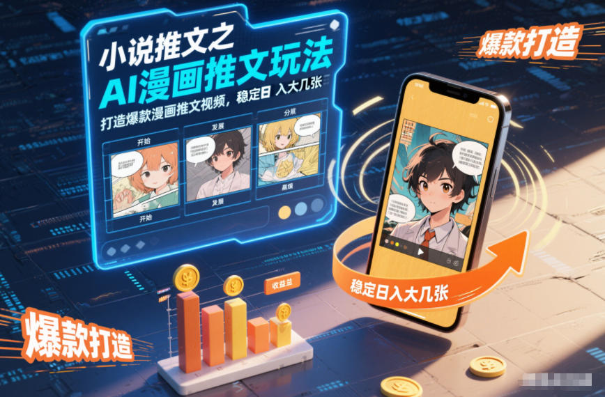 小说推文之AI漫画推文玩法,打造爆款漫画推文视频,稳定日入大几张-百盟网