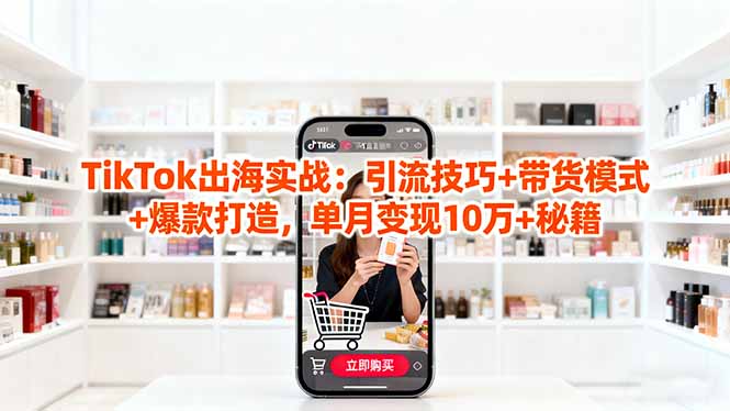 「TikTok出海实战」引流技巧+带货模式+爆款打造，单月变现10万+秘籍-百盟网