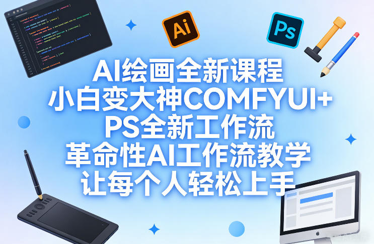 AI绘画全新课程,小白变大神COMFYUI+PS全新工作流,革命性AI工作流教学,让每个人轻松上手-百盟网