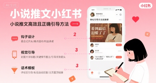 小说推文小红书高转化引导方法实操课，小说推文高效且正确引导方法-百盟网