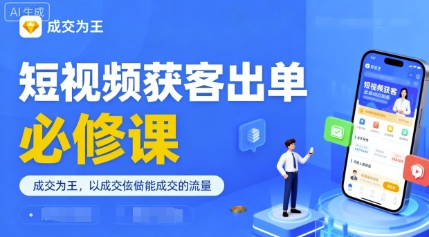 短视频获客出单必修课，成交为王，以成交为导向，直接做能成交的流量-百盟网