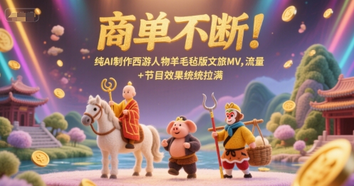 商单不断！纯AI制作西游人物羊毛毡版文旅MV，流量+节目效果统统拉满-百盟网