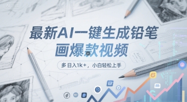 最新AI一键生成铅笔画爆款视频，多平台分发，日 入1k+，小白轻松上手【揭秘】-百盟网