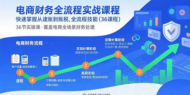 电商财务全流程实战课程：快速掌握从建账到报税的全流程技能(36节课-百盟网