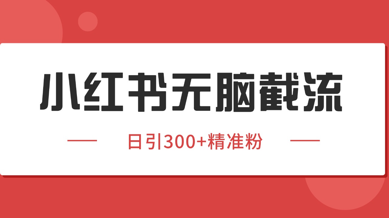 小红书截流同行客源，独家野路子获客玩法 日引200+暴力获客-三玖社区