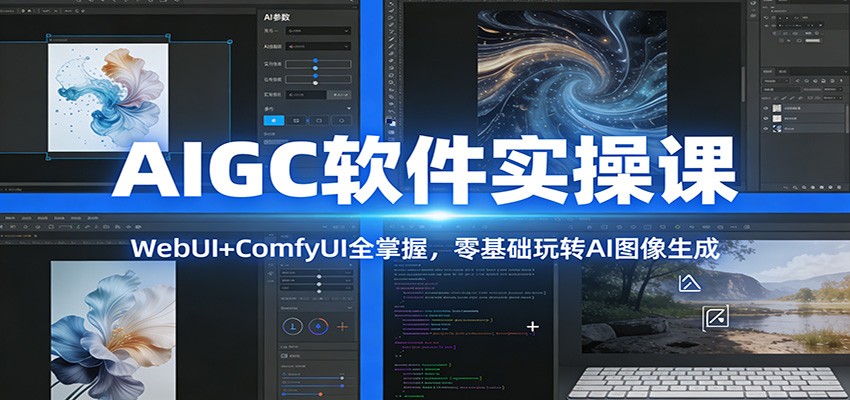 AIGC软件实操课:WebUI+ComfyUI全掌握,零基础玩转AI图像生成-百盟网