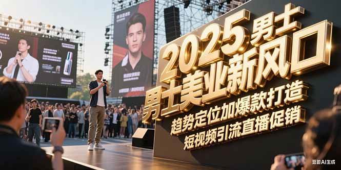 2025男士美业新风口，趋势定位加爆款打造，短视频引流直播促销-百盟网