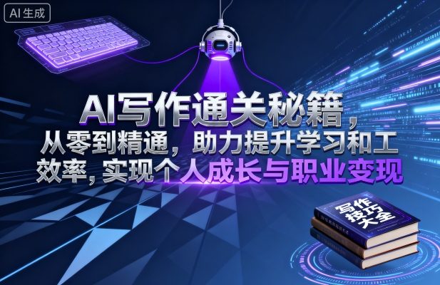 AI写作通关秘籍，从零到精通，助力提升学习和工作效率，实现个人成长与职业变现-百盟网