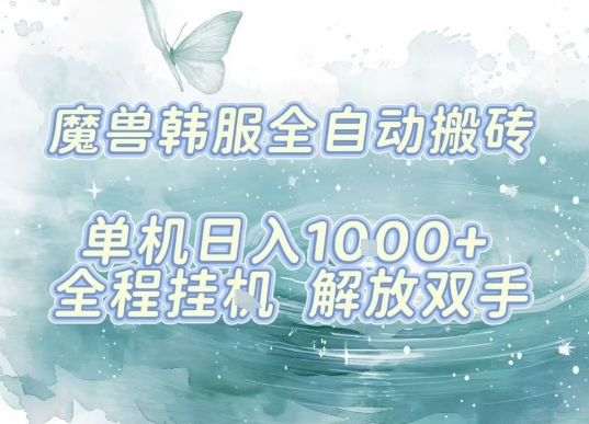 最新韩服游戏搬砖，单机日入1k+，全自动运行挂G项目，解放双手【揭秘】-云创网