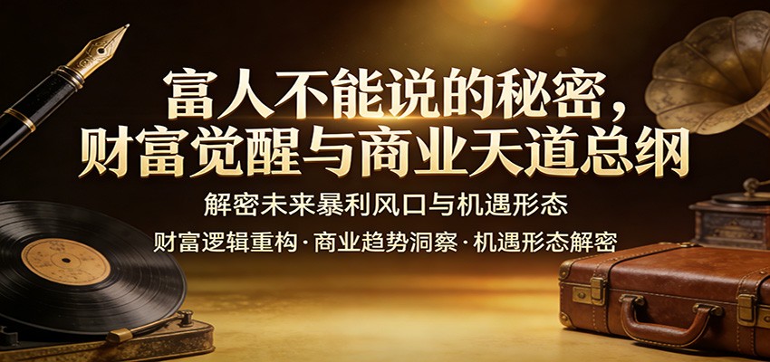 富人不能说的秘密，财富觉醒与商业天道总纲，解密未来暴利风口与机遇形态-百盟网