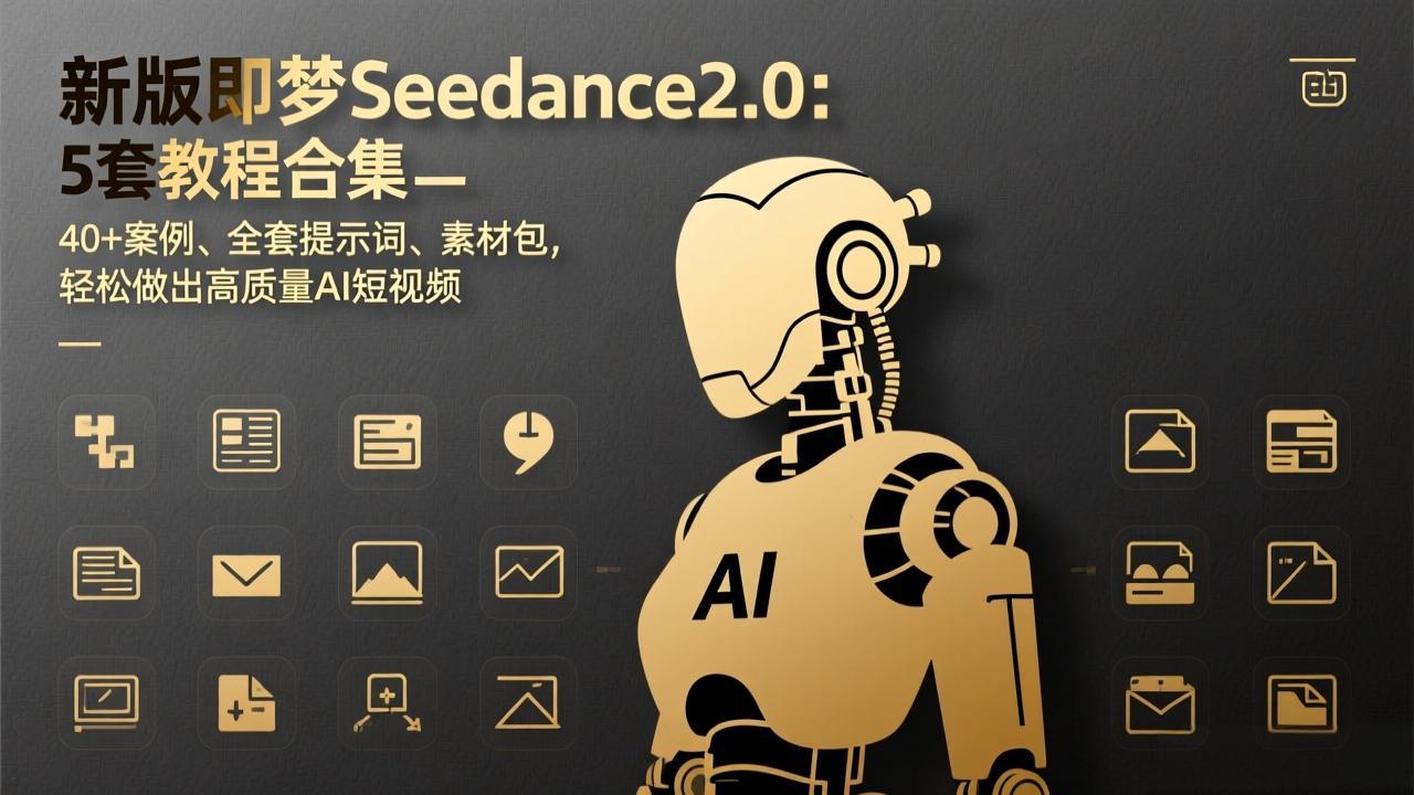 新版即梦Seedance2.0:5套教程合集,40+案例、全套提示词、素材包,轻松做出高质量AI短视频-百盟网