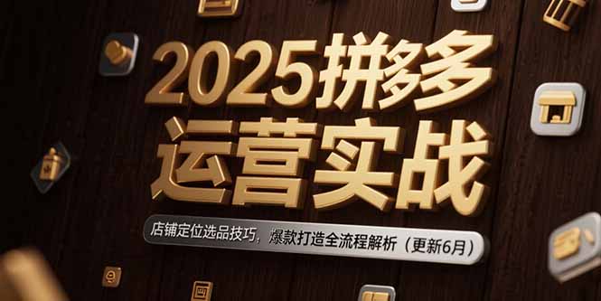 2025拼多多运营实战：店铺定位选品技巧，爆款打造全流程解析(更新6月-百盟网