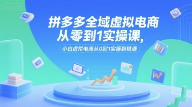 拼多多全域虚拟电商从零到1实操课，小白虚拟电商从0到1实操到精通-百盟网