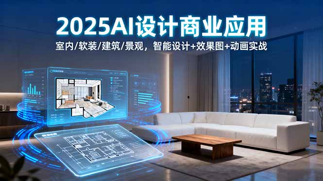 2025AI设计商业应用：室内/软装/建筑/景观，智能设计+效果图+动画实战-百盟网