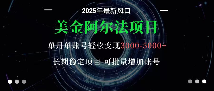 美金阿尔法项目：一部手机每天只需10分钟，轻松稳定赚美元-百盟网