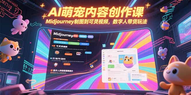 AI萌宠内容创作课，Midjourney制图到可灵视频，数字人带货玩法-百盟网