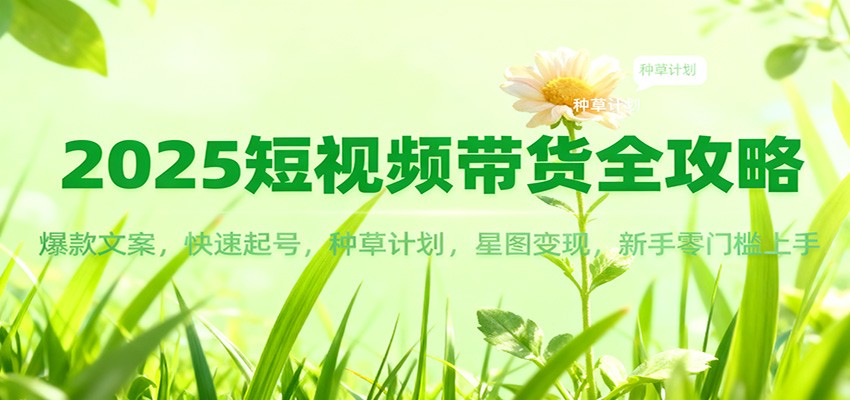 2025短视频带货全攻略：爆款文案，快速起号，种草计划，星图变现，新手零门槛上手-百盟网