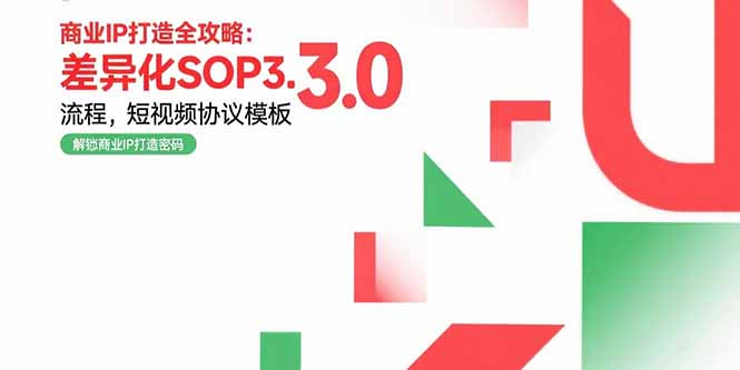 商业IP打造全攻略：差异化SOP3.0流程，短视频协议模板，婚恋项目实战案例-项目网