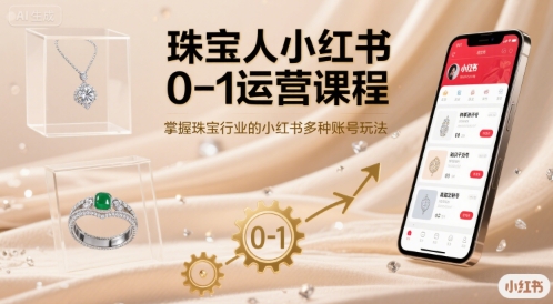 珠宝人小红书0-1运营课程，掌握珠宝行业的小红书多种账号玩法-百盟网