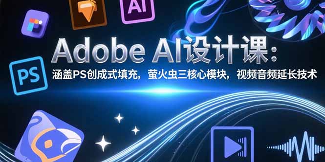 Adobe AI设计课：涵盖PS创成式填充，萤火虫三核心模块，视频音频延长技术-百盟网