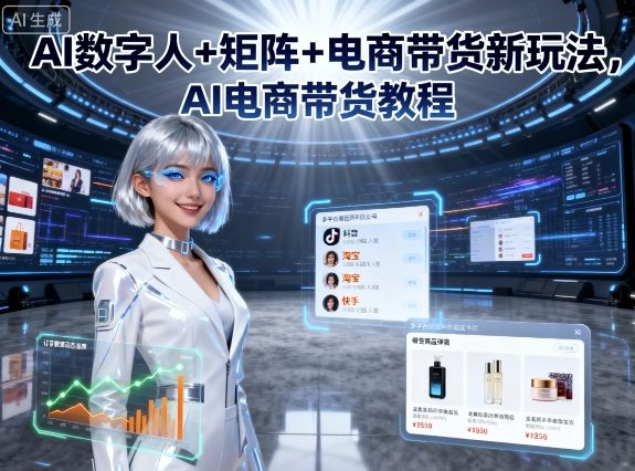AI数字人+矩阵+电商带货新玩法，AI电商带货教程-百盟网