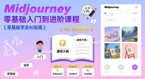 midjourney零基础入门到进阶课程，零基础学会AI绘画-优创网