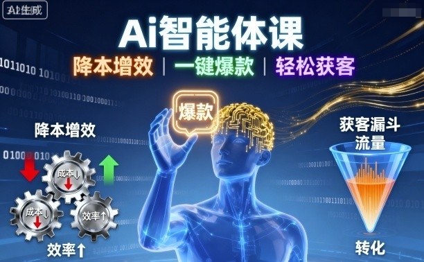 Ai智能体课，降本增效，一键爆款，轻松获客-百盟网
