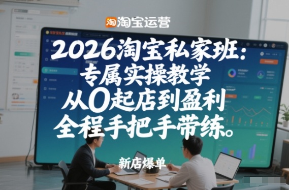 2026淘宝私家班：专属实操教学，从0起店到盈利，全程手把手带练(更新26年3月)-百盟网