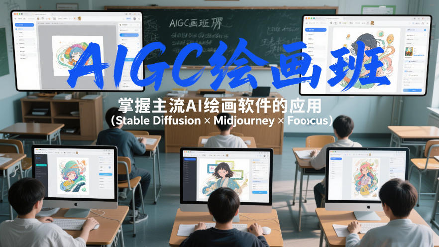 AIGC绘画班，掌握主流Ai绘画软件的应用(Stable Diffusion x Midjourney x Fooocus)-百盟网