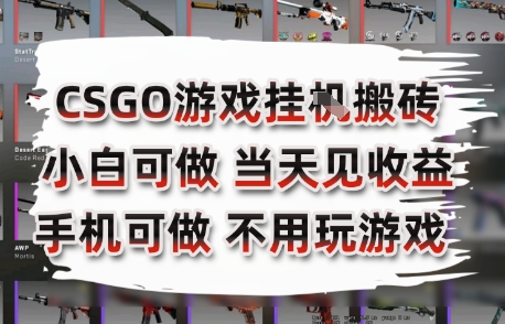 CSGO游戏挂G搬砖，小白纯手机即可操作，不用电脑打游戏，日入3张+，副业网创项目【揭秘】-百盟网