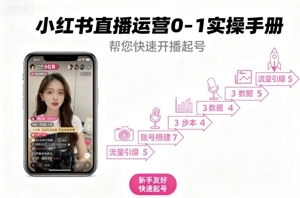 小红书直播运营0-1实操手册，帮您快速开播起号-百盟网