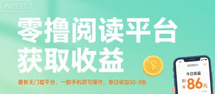 零撸阅读平台获取收益，最新无门槛平台，一部手机即可操作，单日收益50-3张【揭秘】-亮哥分享