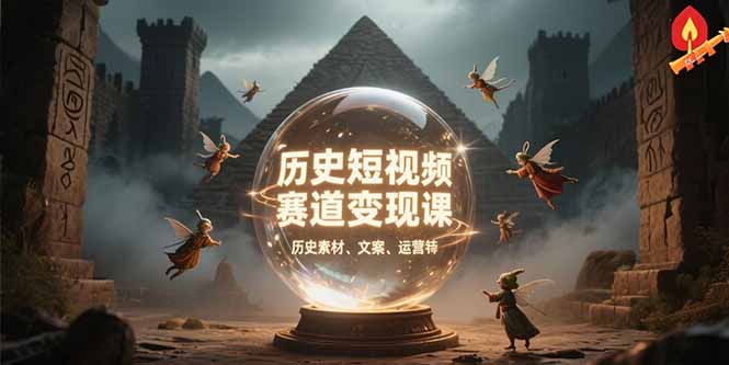 历史短视频赛道变现课，百集素材库应用，文案剪辑技巧，账号运营全案-百盟网