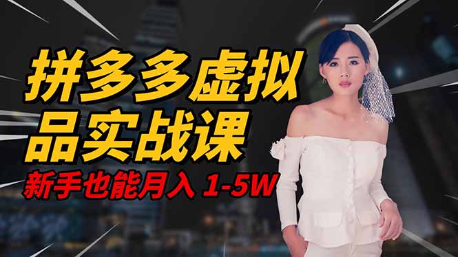 2025 拼多多虚拟品系统实战课,轻资产项目,可矩阵开工作室,新手也能…-百盟网