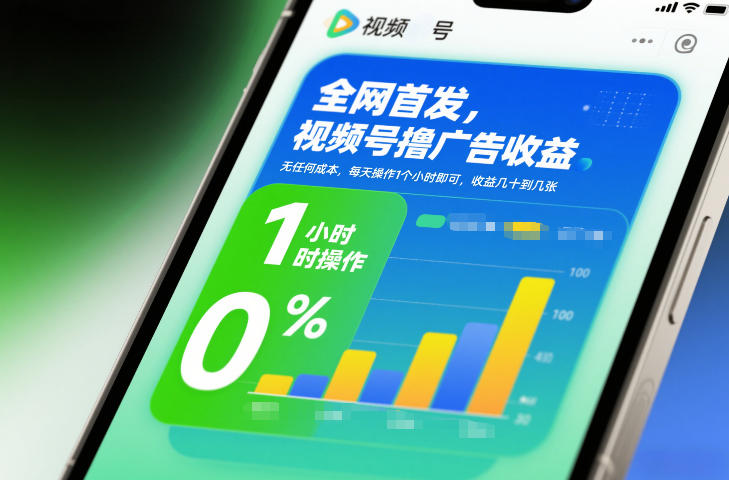 全网首发,视频号撸广告收益,无任何成本,每天操作1个小时即可,收益几十到几张-百盟网