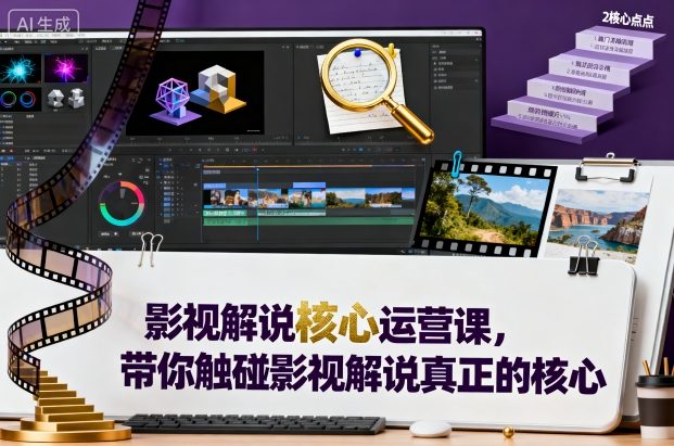 影视解说核心运营课，带你触碰影视解说真正的核心-百盟网