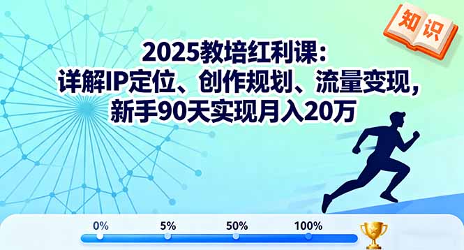 2025教培红利课：详解IP定位、创作规划、流量变现，新手90天实现月入20万-百盟网