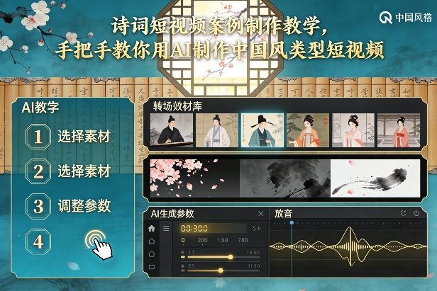古诗词短视频案例制作教学，手把手教你用AI制作中国风类型短视频-百盟网