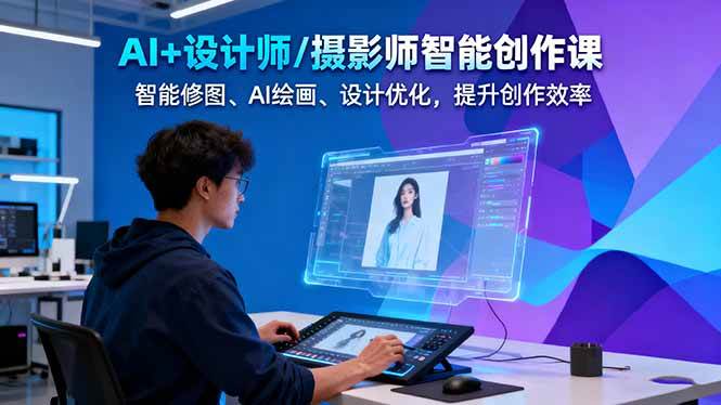 AI+设计师/摄影师智能创作课：智能修图、AI绘画、设计优化，提升创作效率-百盟网