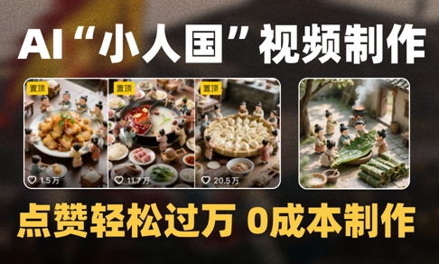 爆款1000W+播放微缩景观迷你小人国AI视频0成本制作全流程教学-优优乐