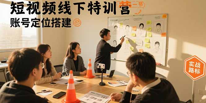 短视频线下特训营：账号定位搭建/口播号拍摄剪辑/直播间流量入口/变现实战-百盟网