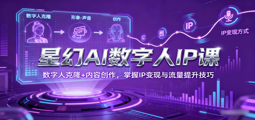 星幻AI数字人IP课，数字人克隆+内容创作，掌握IP变现与流量提升技巧-百盟网