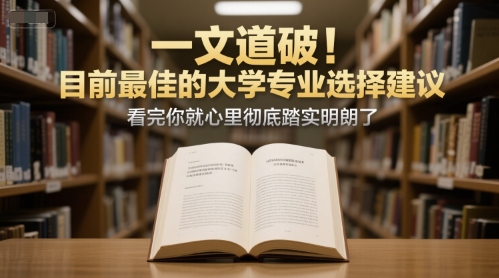 付费文章：一文道破！目前最佳的大学专业选择建议，看完你就心里彻底踏实明朗了-百盟网