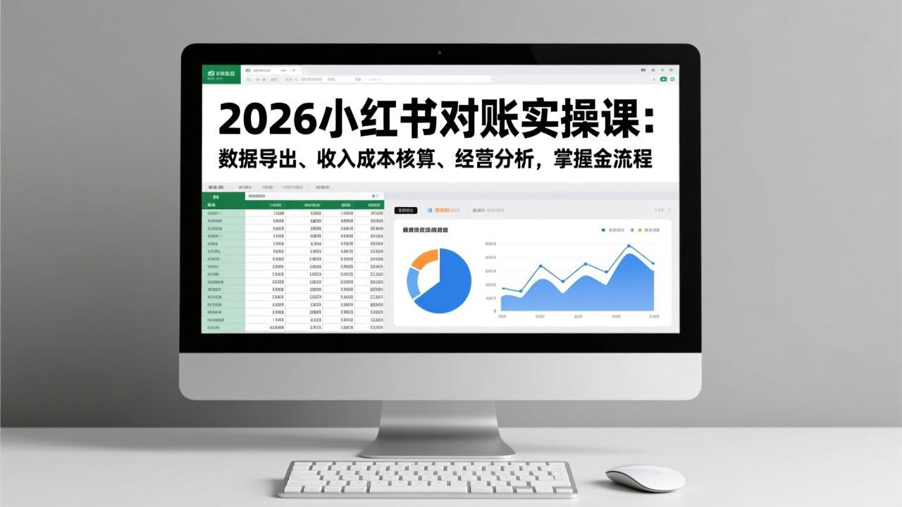 2026小红书对账实操课：数据导出、收入成本核算、经营分析，掌握全流程-百盟网