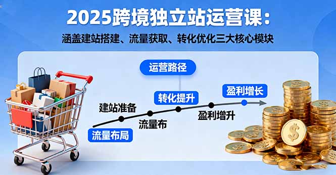 2025跨境独立站运营课：涵盖建站搭建、流量获取、转化优化三大核心模块-百盟网